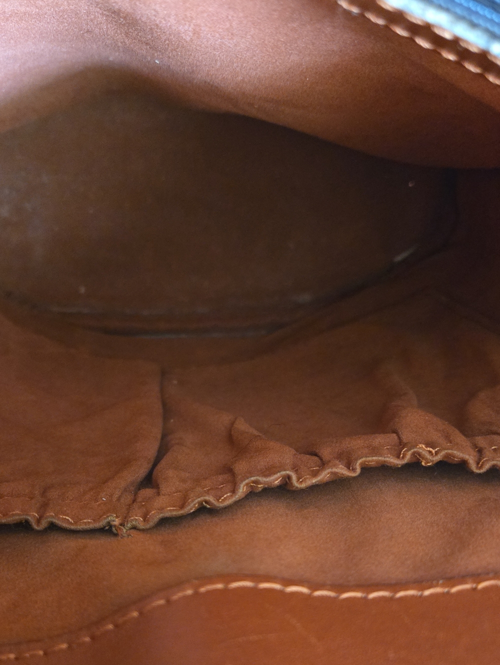 Patricia Nash Lavello Leather Bucket Bag - Rust Brown/Gold Lining - Picture 11 of 13